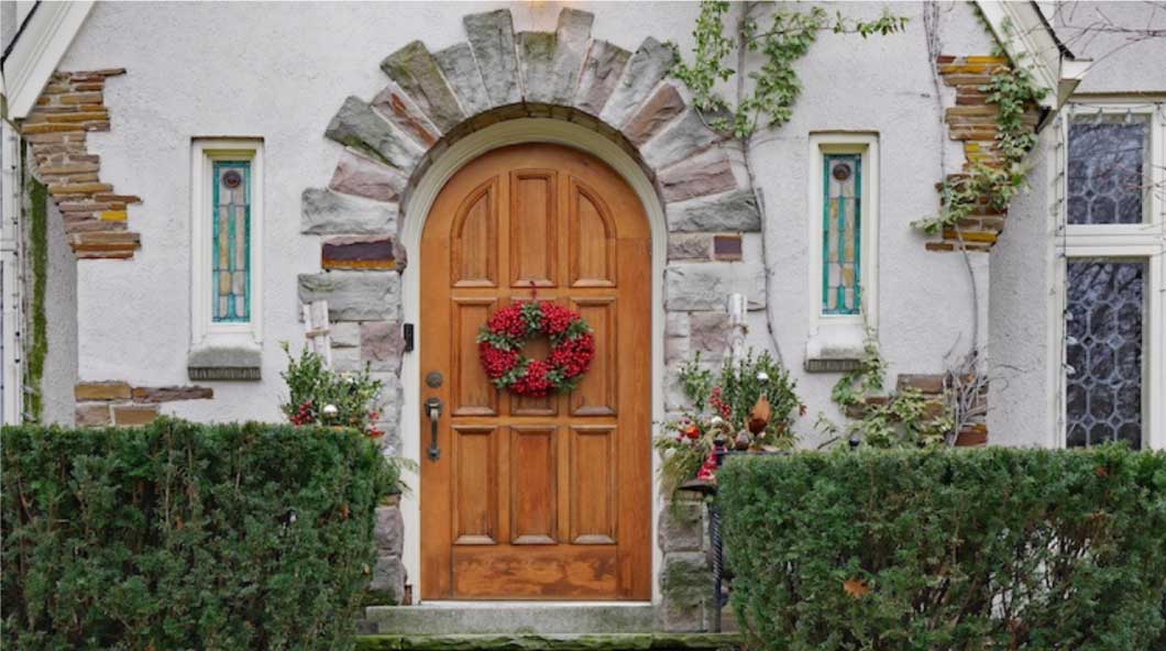 Door with a Wreath