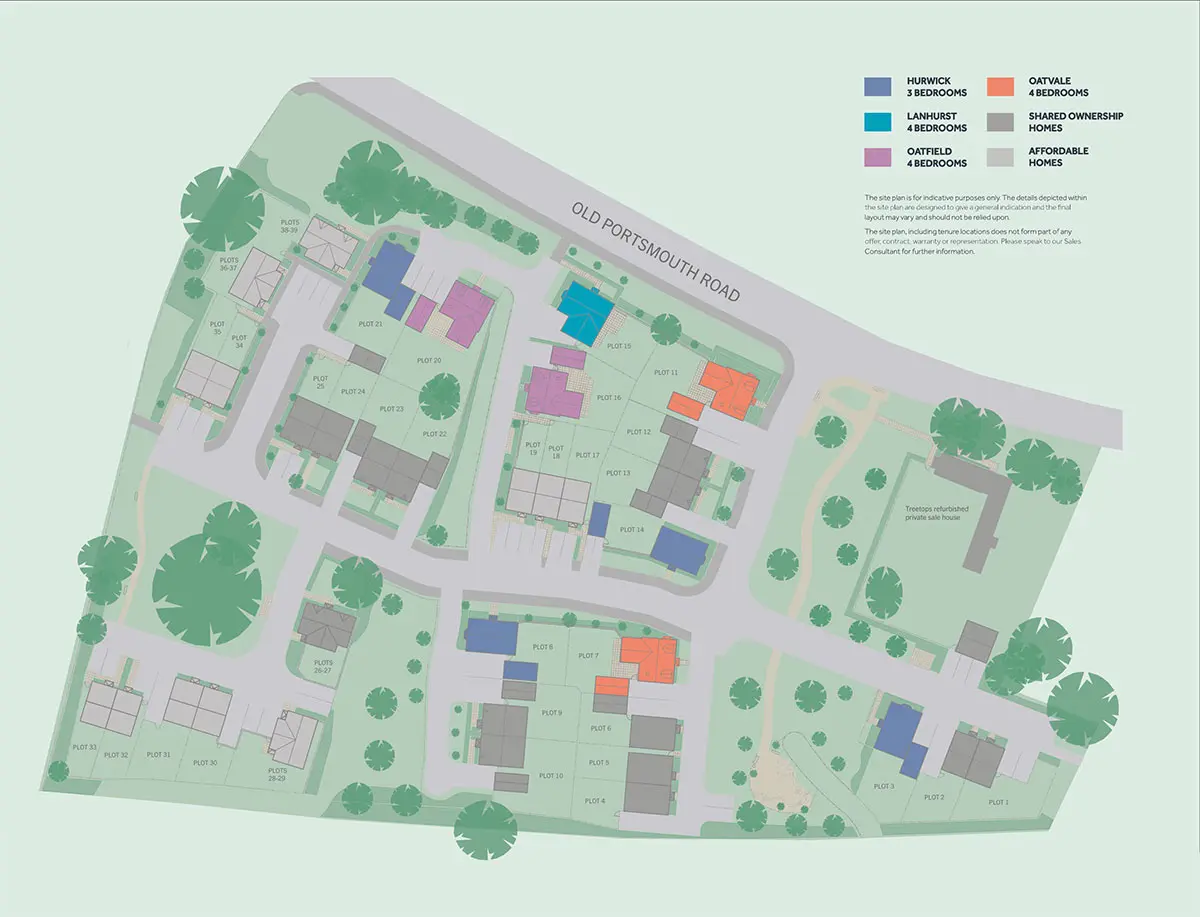 old portsmouth road new homes development siteplan